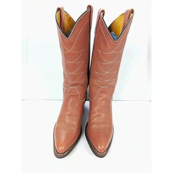 Double H Western Cowboy Boots Womans Size 6 B Brown Leather - Picture 3 of 8